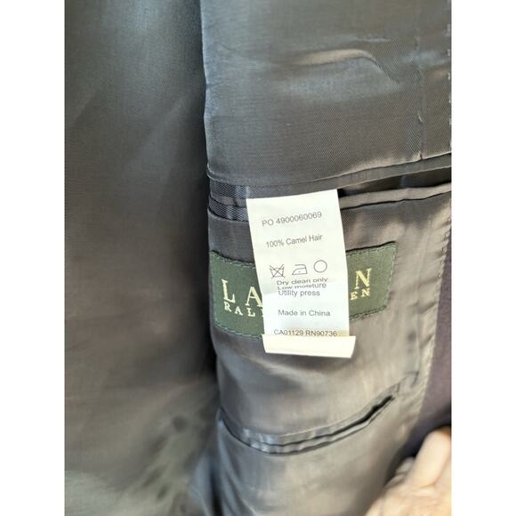 Ralph Lauren Camel Hair Men’s 40L Sport Coat Blazer Blue Navy - Picture 6 of 9